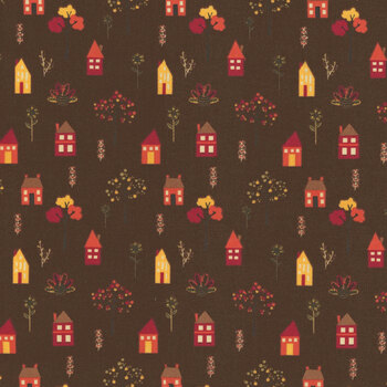 Fall's in Town C13512-BROWN by Sandy Gervais for Riley Blake Designs
