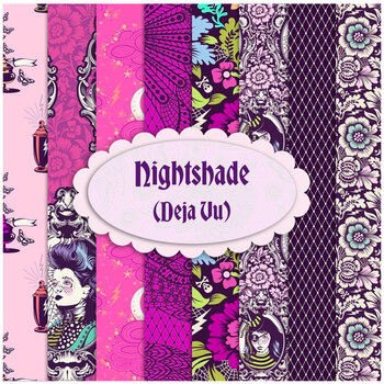 Nightshade (Deja Vu)  8 FQ Set from Tula Pink and FreeSpirit Fabrics