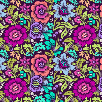 Nightshade (Deja Vu) PWTP206 Equinox Spider Blossom from Tula Pink and FreeSpirit Fabrics