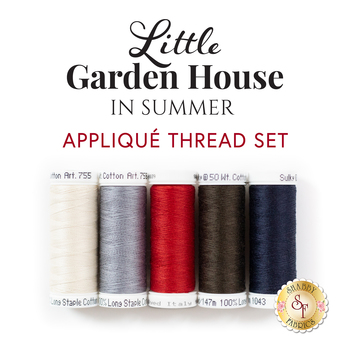  Little Garden House in Summer - 5pc Appliqué Thread Set 
