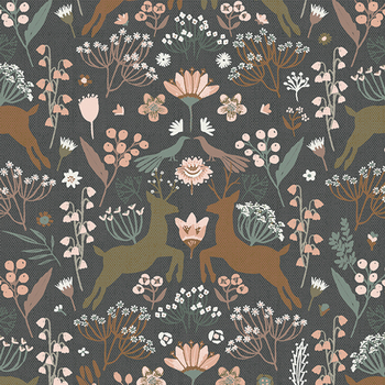 Botanist BTA21450 Woodlandia Charcoal by Katarina Roccella for Art Gallery Fabrics