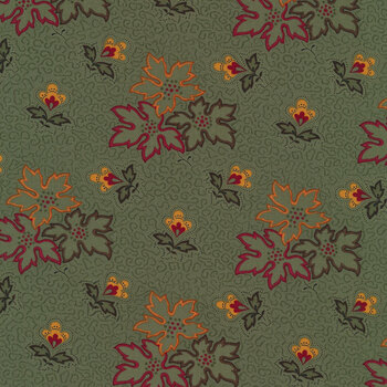 Fluttering Leaves 9730-15 Evergreen by Kansas Troubles Quilters for Moda Fabrics