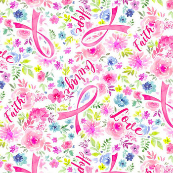Pink Ribbon EVIE-C7197-PINK by Timeless Treasures