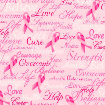 Pink Ribbon GAIL-C7659-PINK by Gail Cadden for Timeless Treasures