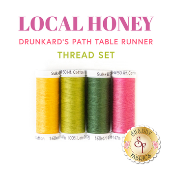  Drunkard's Path Table Runner - Local Honey - 4 pc Thread Set