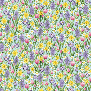 Hoppy Hunting 1058-11 Small Floral by Kitten Studio for Henry Glass Fabrics