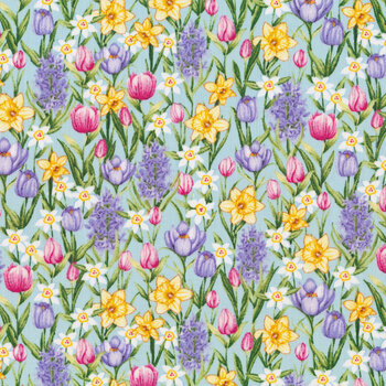 Hoppy Hunting 1058-11 Small Floral by Kitten Studio for Henry Glass Fabrics