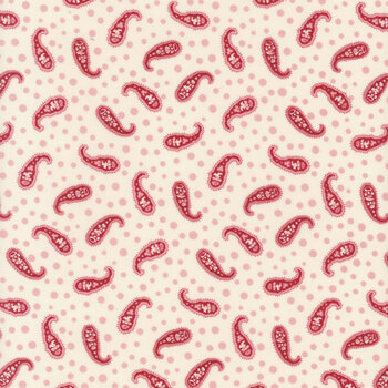Valentine Wishes 1022-08 Cream/Red by Stacy West from Henry Glass Fabrics