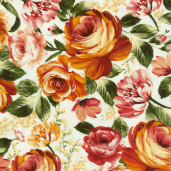 Harvest Rose Flannel MASF10630-E Big Rose by Maywood Studio