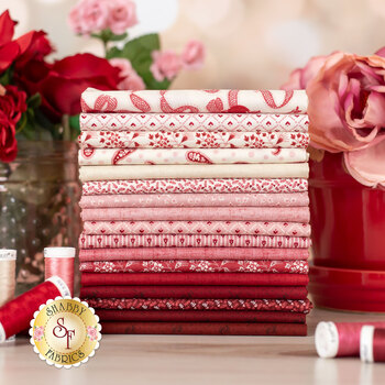 Valentine Wishes  17 FQ Set by Stacy West from Henry Glass Fabrics