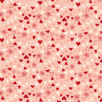 I Love Us C13964-BLUSH Scattered Hearts by Riley Blake Designs