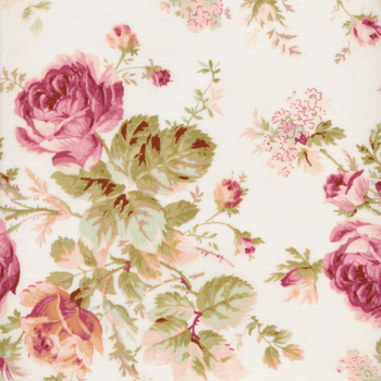 French Roses Y3978-2 Light Cream by Clothworks REM