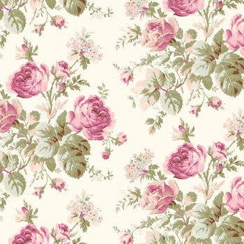 French Roses Y3978-2 Light Cream by Clothworks