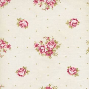 French Roses Y3981-2 Light Cream by Clothworks