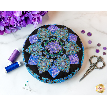 SAMPLE - Tenderness Pincushion - Opulent Floral - Blue