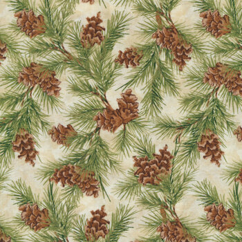 Cardinal Noel 39640-172 Pine Sprigs Cream by Wilmington Prints