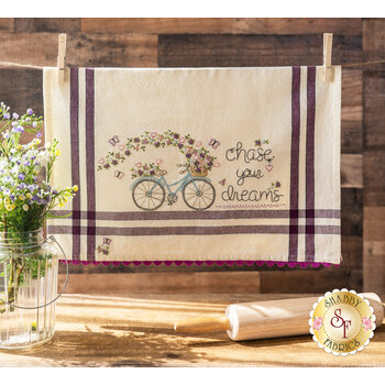  Chase Your Dreams Embroidery Dishtowel Kit #265 - Bareroots