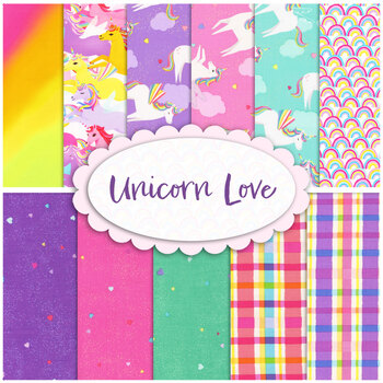 Unicorn Love  11 FQ Set from Clothworks