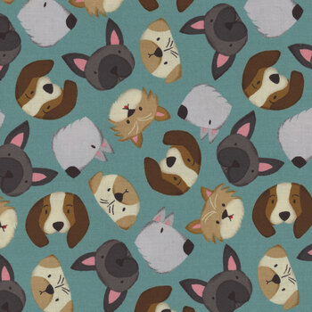 Paw-sitively Awesome 7449-66 Teal by Sweet Cee Creative from Studio E Fabrics