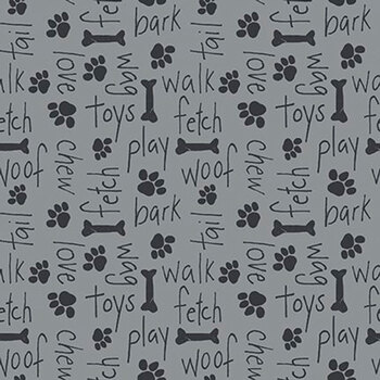 Paw-sitively Awesome 7451-99 Gray by Sweet Cee Creative from Studio E Fabric