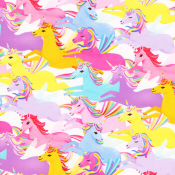 Unicorn Love Y3600-55 Rainbow Unicorns from Clothworks