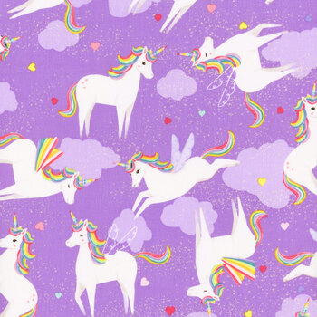 Unicorn Love Y3601-27 Purple from Clothworks