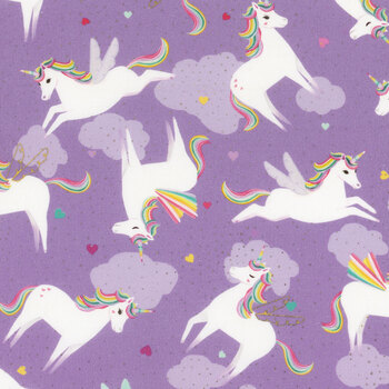 Unicorn Love Y4089-27M Purple from Clothworks