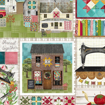 Shop Hop 21699 Multi by Beth Albert for 3 Wishes Fabrics