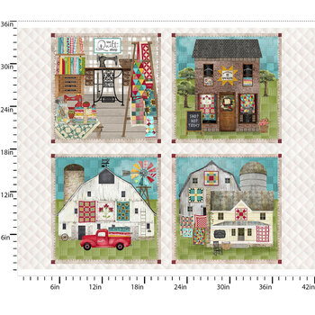 Shop Hop 21701 Panel by Beth Albert for 3 Wishes Fabrics