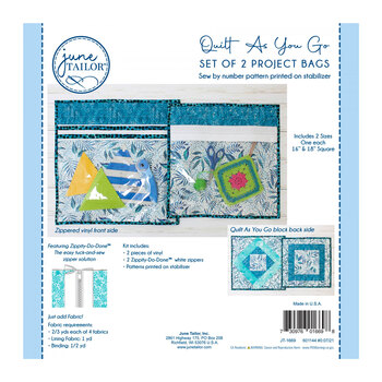 Quilt As You Go Set of 2 Project Bags - White Zipper