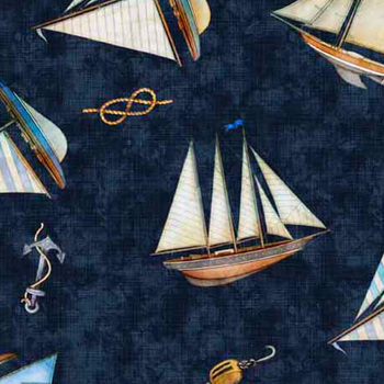 Siren's Call 29994-N Ship Toss by Dan Morris for QT Fabrics