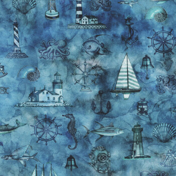 Siren's Call 29995-B Coastal Collage by Dan Morris for QT Fabrics
