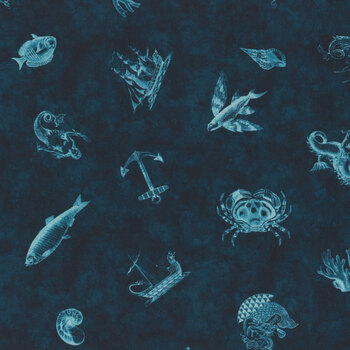 Siren's Call 29996-Q Nautical Toss by Dan Morris for Quilting Treasures Fabrics