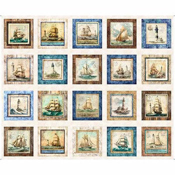 Siren's Call 29991-E Nautical Patches by Dan Morris for Quilting Treasures Fabrics