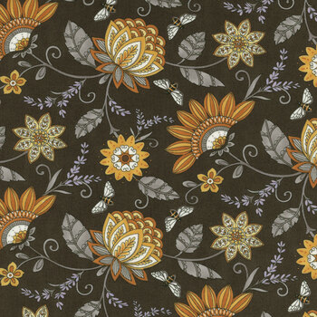 Honey & Lavender 56080-17 Charcoal by Deb Strain for Moda Fabrics REM