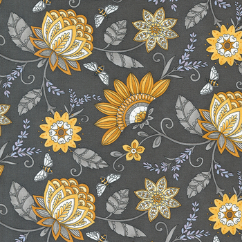 Honey & Lavender 56080-17 Charcoal by Deb Strain for Moda Fabrics