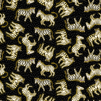 Earth Song Y4021-3M Digital Zebras by Laurel Burch from Clothworks