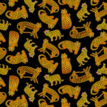 Earth Song Y4022-3M Digital Leopards by Laurel Burch from Clothworks