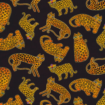 Earth Song Y4022-3M Digital Leopards by Laurel Burch from Clothworks
