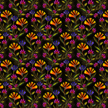 Earth Song Y4023-3M Digital Viney Floral by Laurel Burch from Clothworks