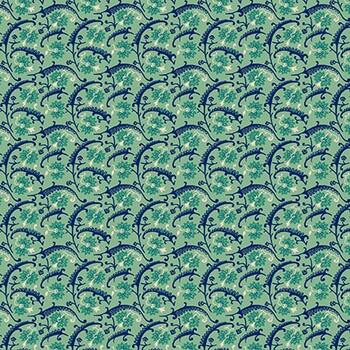 Quiet Grace 927-11 Aqua by Kim Diehl for Henry Glass Fabrics