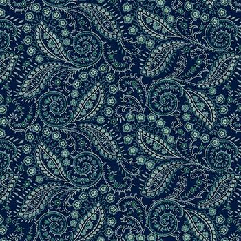 Quiet Grace 934-77 Navy by Kim Diehl for Henry Glass Fabrics