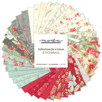 Collections For A Cause - Etchings  Charm Pack by Howard Marcus & 3 Sisters from Moda Fabrics