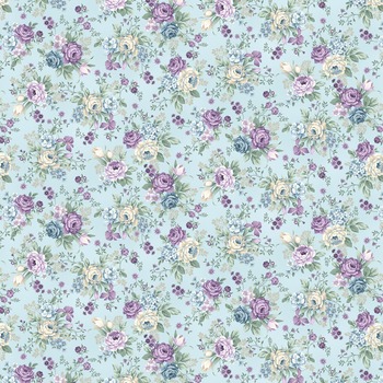 Twilight Garden Flannel 3191F-17 Lt Blue by Mary Jane Carey for Henry Glass Fabrics