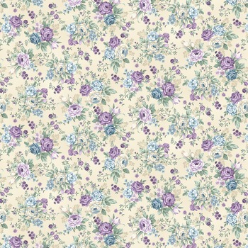Twilight Garden Flannel 3191F-44 Cream by Mary Jane Carey for Henry Glass Fabrics