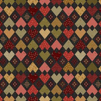 Home Sweet Home 3165-99 Black by Debbie Busby for Henry Glass Fabrics