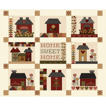 Home Sweet Home 3174P-33 Panel Cream by Debbie Busby for Henry Glass Fabrics