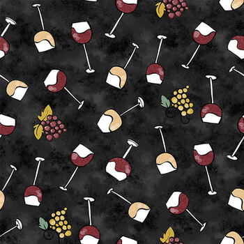 Whiskers & Wine 26884-99 by Bonnie Lemaire for Northcott