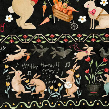 Hop Hop Hooray C14277-Black by Teresa Kogut for Riley Blake Designs