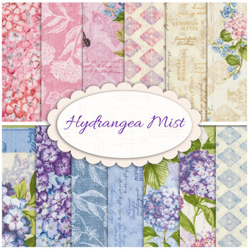 Hydrangea Mist  12 FQ Set by Susan Winget for Wilmington Prints